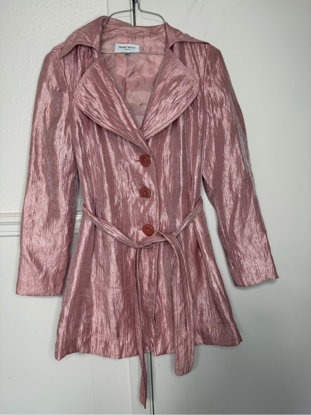 Nine West Metallic Rose Trench Coat